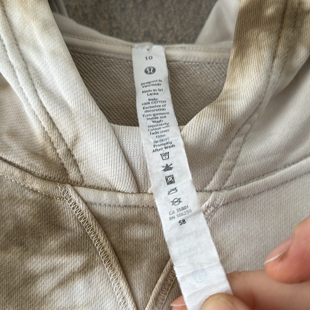 lululemon athletica Tie-Dye Hoodie in Brown and Cream - Picture 7 of 8